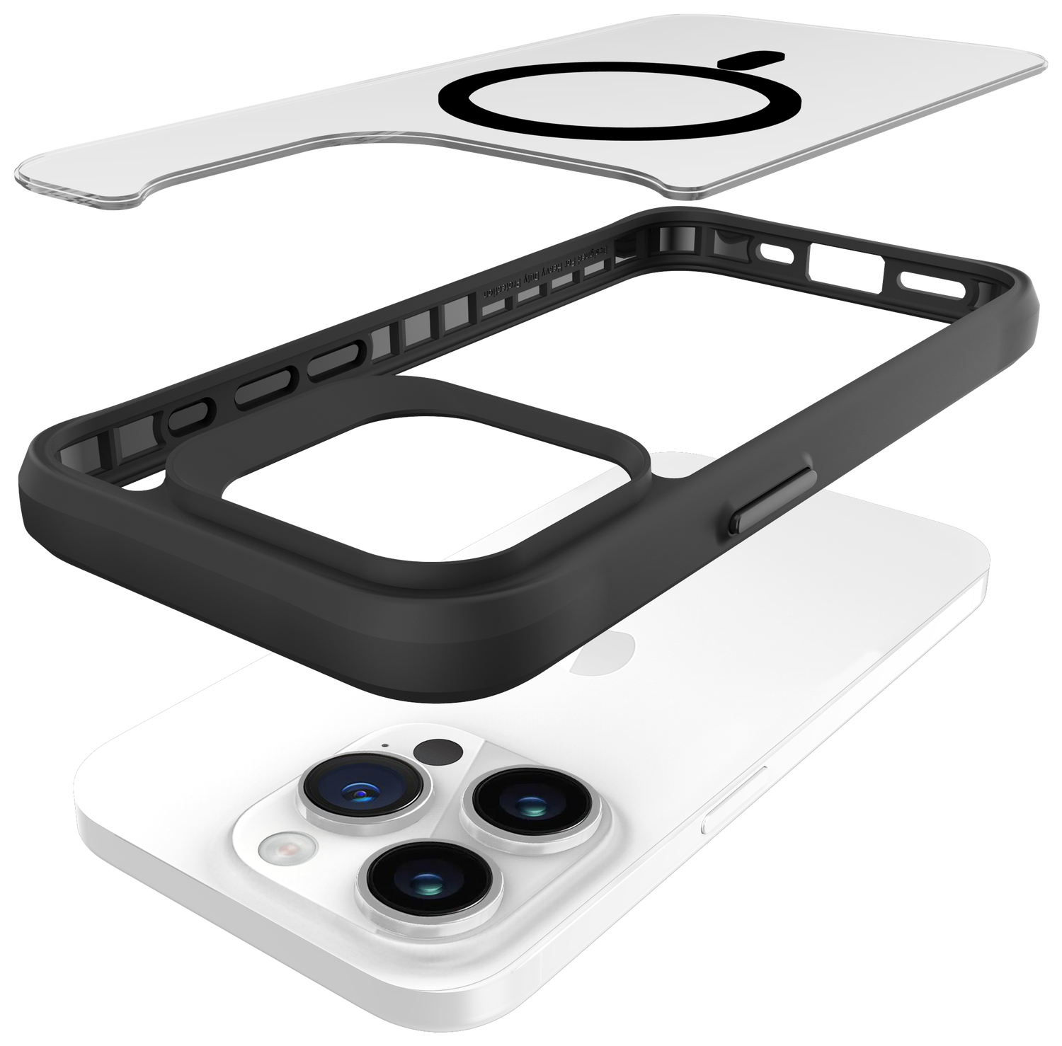 Buddi Hybrid Apple iPhone 15 Pro Max Hoesje MagSafe Back Cover Matte Zwart afbeelding 10