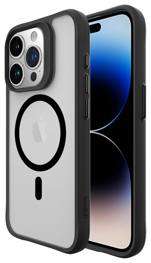 Buddi Hybrid Apple iPhone 15 Pro Max Hoesje MagSafe Back Cover Matte Zwart afbeelding 1