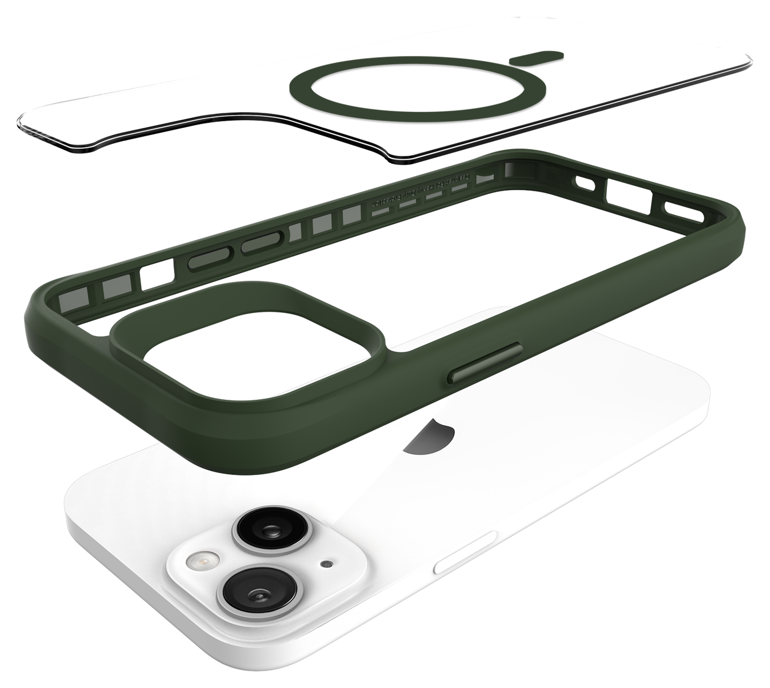 Buddi Hybrid Apple iPhone 15 / 14 / 13 Hoesje MagSafe Transparant Groen afbeelding 10
