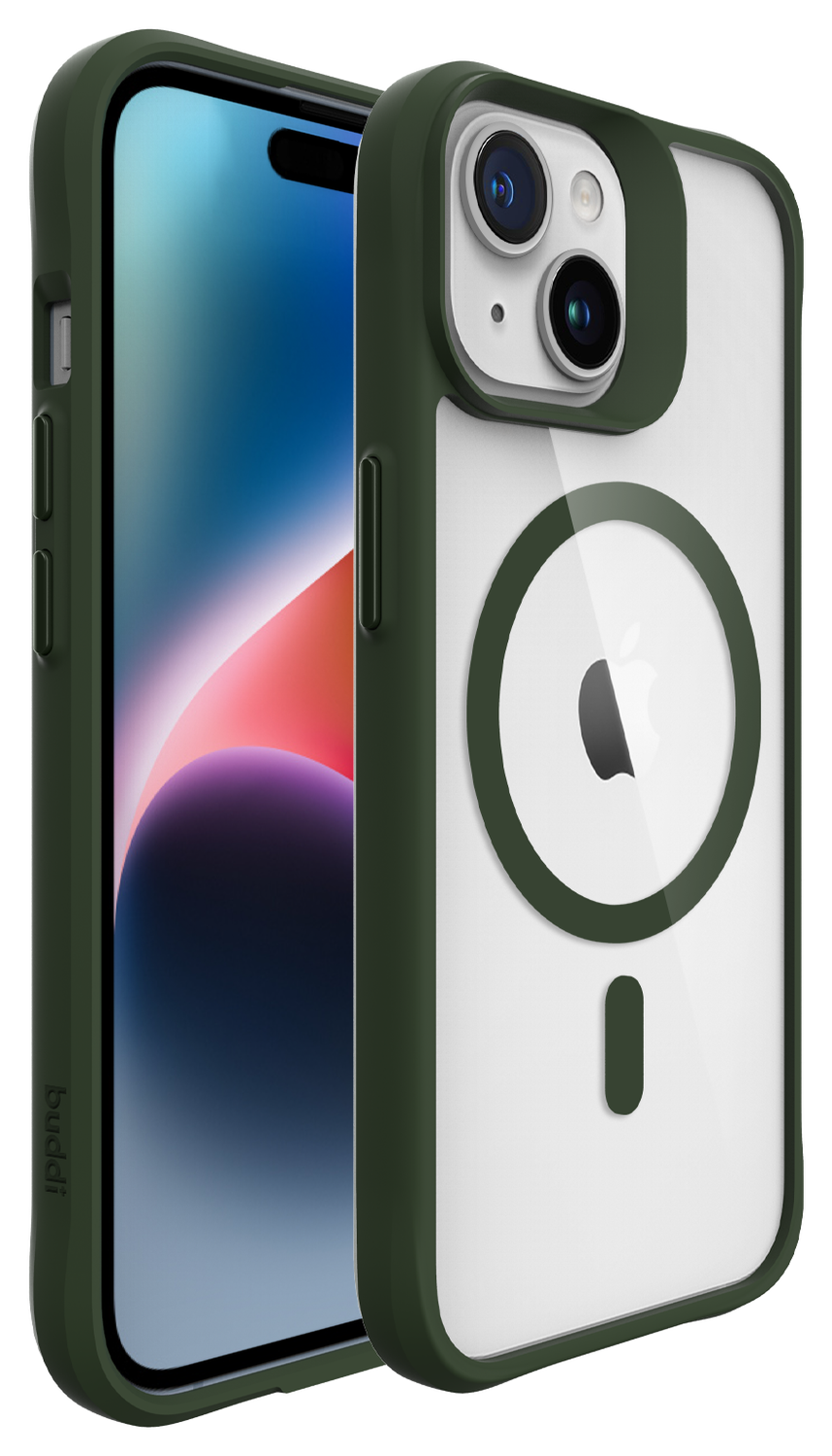 Buddi Hybrid Apple iPhone 15 / 14 / 13 Hoesje MagSafe Transparant Groen afbeelding 8