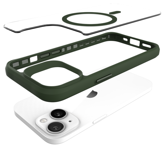 Buddi Hybrid Apple iPhone 15 / 14 / 13 Hoesje MagSafe Transparant Groen afbeelding 10