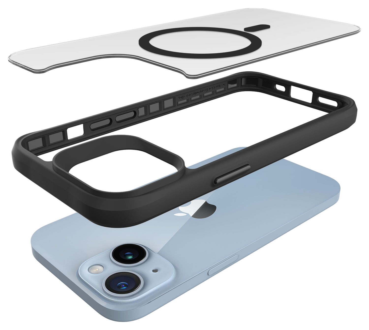 Buddi Hybrid Apple iPhone 15 / 14 / 13 Hoesje MagSafe Back Cover Matte Zwart afbeelding 10