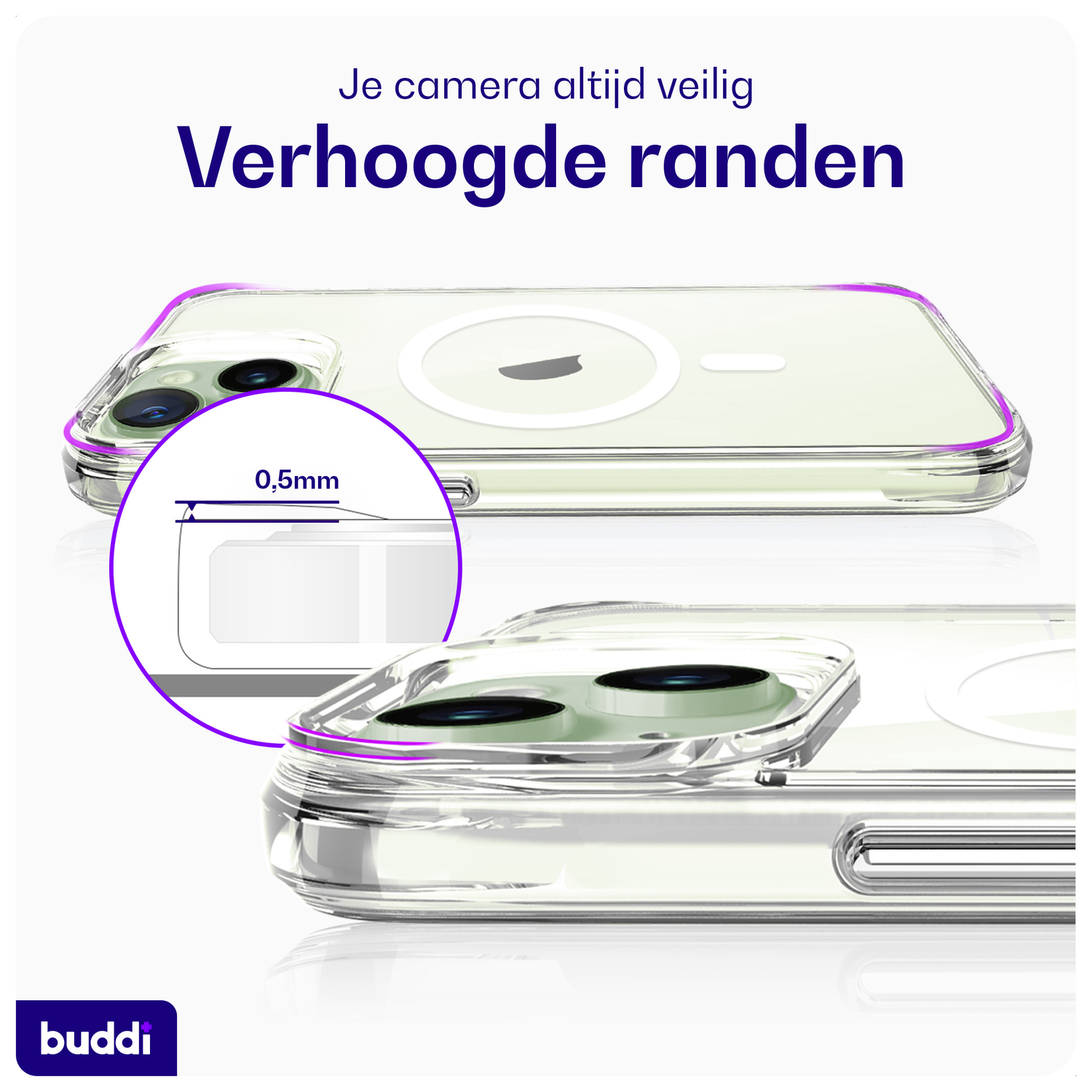 Buddi Core Apple iPhone 15 Hoesje MagSafe Back Cover Transparant afbeelding 6