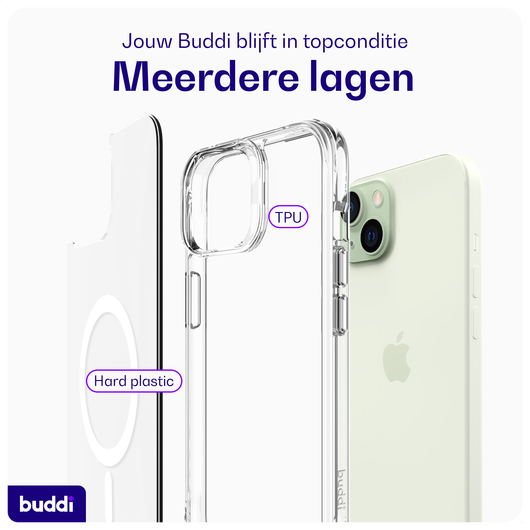 Buddi Core Apple iPhone 15 Hoesje MagSafe Back Cover Transparant afbeelding 7
