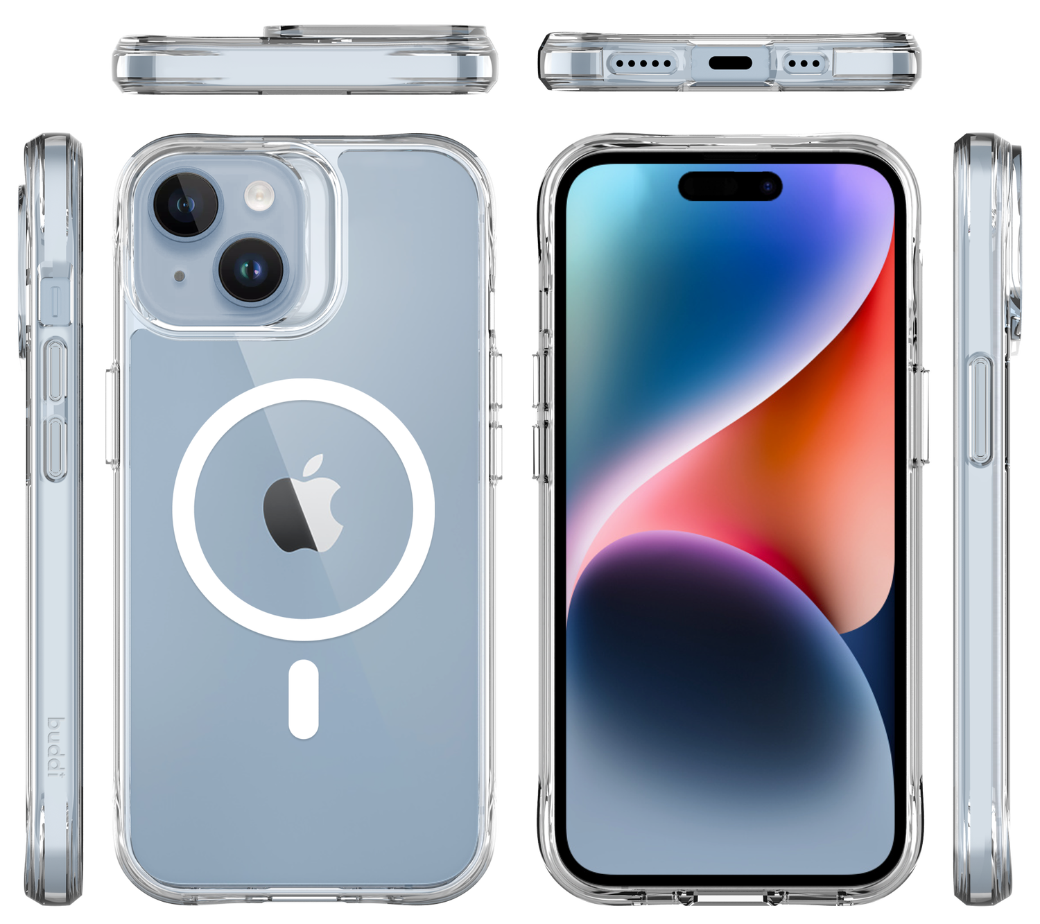 Buddi Core Apple iPhone 14 / 13 Hoesje MagSafe Back Cover Transparant afbeelding 10