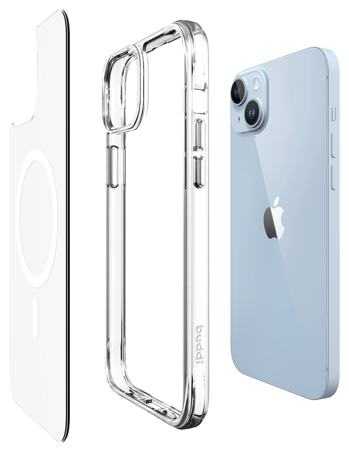 Buddi Core Apple iPhone 14 / 13 Hoesje MagSafe Back Cover Transparant afbeelding 9