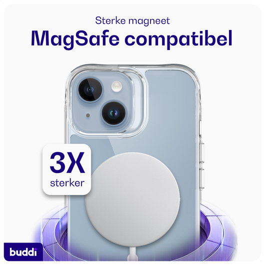 Buddi Core Apple iPhone 14 / 13 Hoesje MagSafe Back Cover Transparant afbeelding 3
