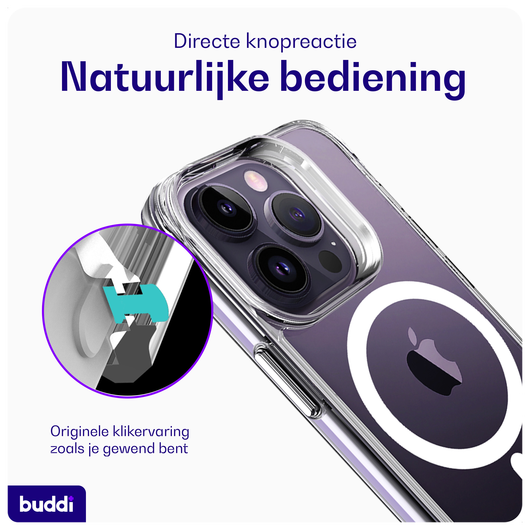 Buddi Core Apple iPhone 14 Pro Hoesje MagSafe Back Cover Transparant afbeelding 6