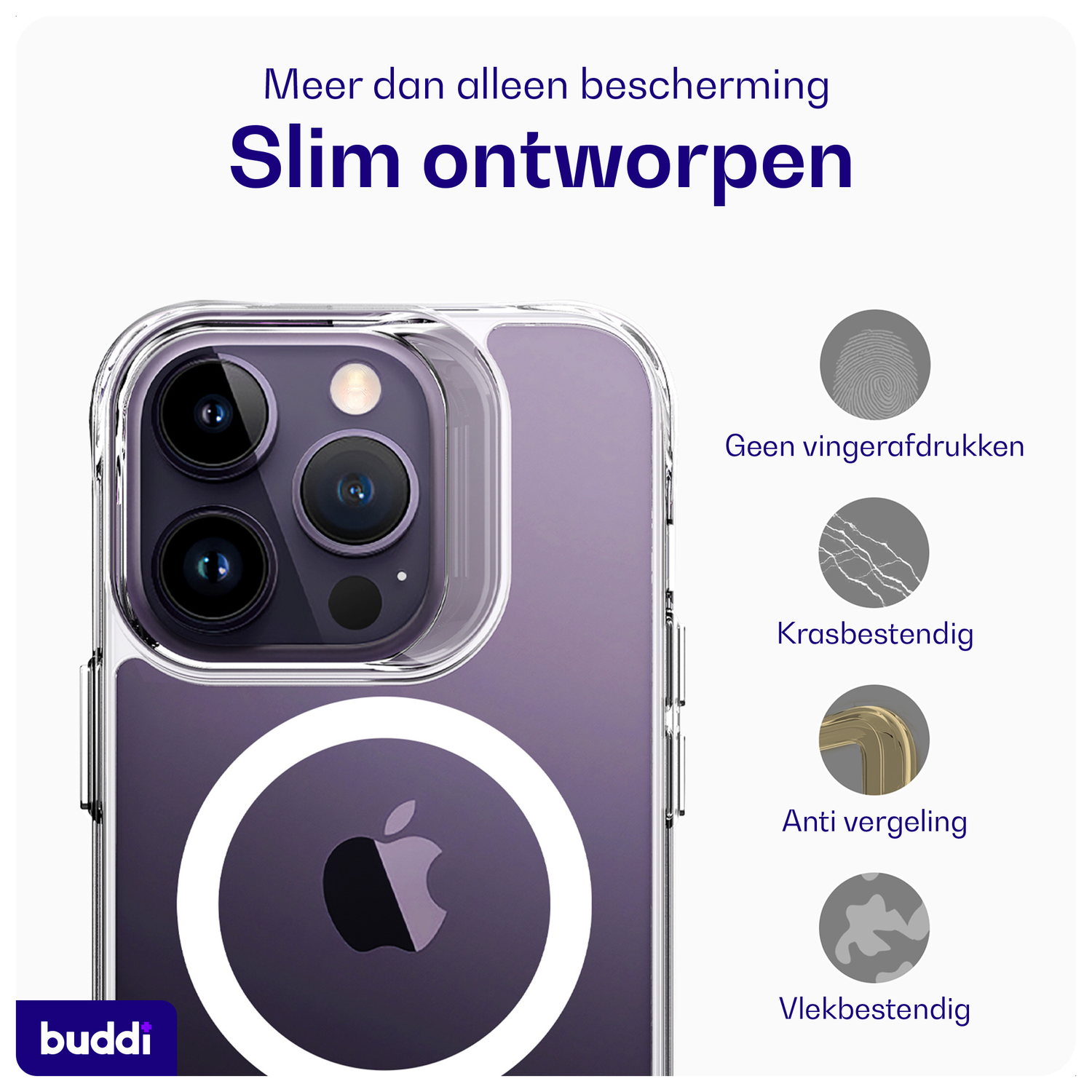 Buddi Core Apple iPhone 14 Pro Max Hoesje MagSafe Back Cover Transparant afbeelding 4