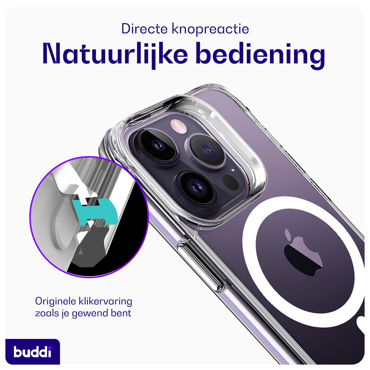 Buddi Core Apple iPhone 14 Pro Max Hoesje MagSafe Back Cover Transparant afbeelding 5