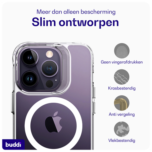 Buddi Core Apple iPhone 14 Pro Max Hoesje MagSafe Back Cover Transparant afbeelding 4