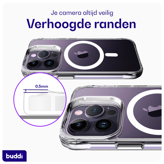 Buddi Core Apple iPhone 14 Pro Max Hoesje MagSafe Back Cover Transparant afbeelding 6