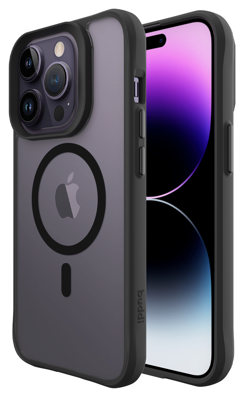 Buddi Hybrid Apple iPhone 14 Pro Max Hoesje MagSafe Back Cover Matte Zwart afbeelding 1