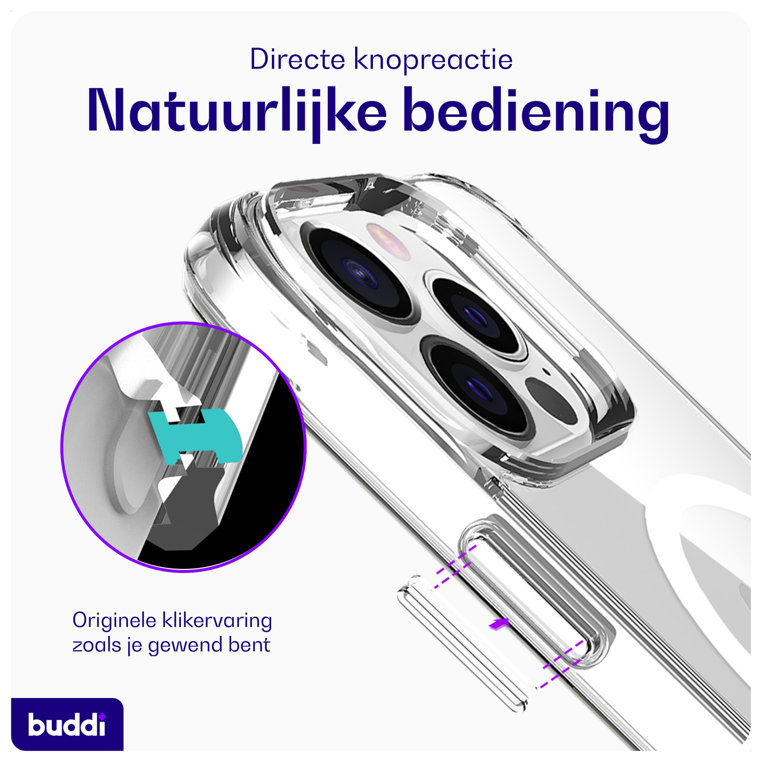 Buddi Core Apple iPhone 13 Pro Hoesje MagSafe Back Cover Transparant afbeelding 4