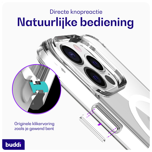 Buddi Core Apple iPhone 13 Pro Hoesje MagSafe Back Cover Transparant afbeelding 4