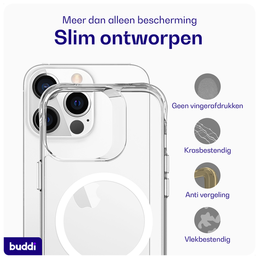 Buddi Core Apple iPhone 13 Pro Hoesje MagSafe Back Cover Transparant afbeelding 5