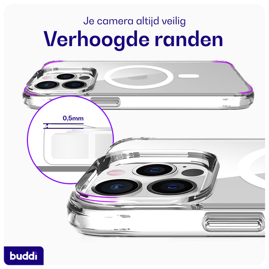 Buddi Core Apple iPhone 13 Pro Hoesje MagSafe Back Cover Transparant afbeelding 6