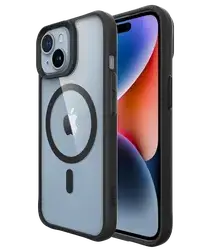 Buddi Hybrid Apple iPhone 13 Hoesje MagSafe Back Cover Transparant Zwart afbeelding