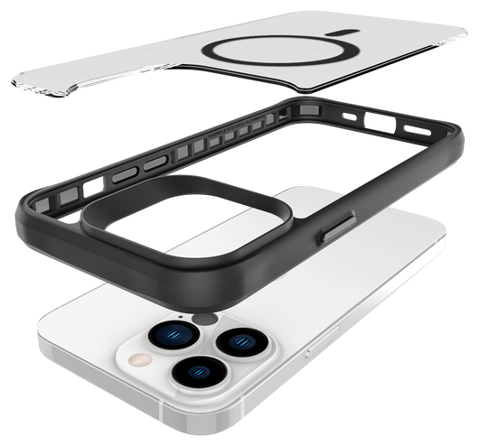 Buddi Hybrid Apple iPhone 13 Pro Hoesje MagSafe Back Cover Matte Zwart afbeelding 10