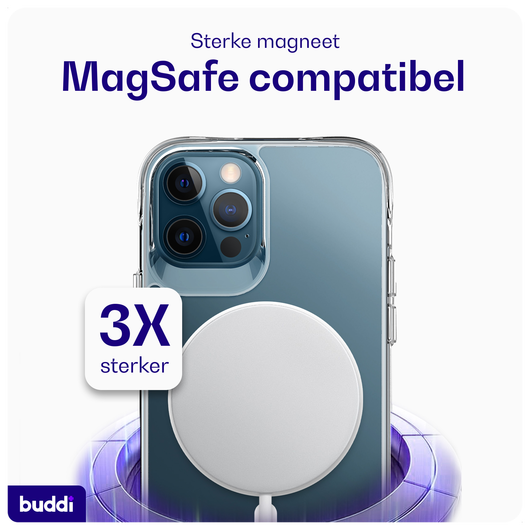 Buddi Core Apple iPhone 12 / 12 Pro Hoesje MagSafe Back Cover Transparant afbeelding 3