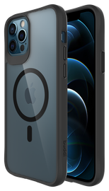 Buddi Hybrid Apple iPhone 12 / 12 Pro Hoesje MagSafe Transparant Zwart