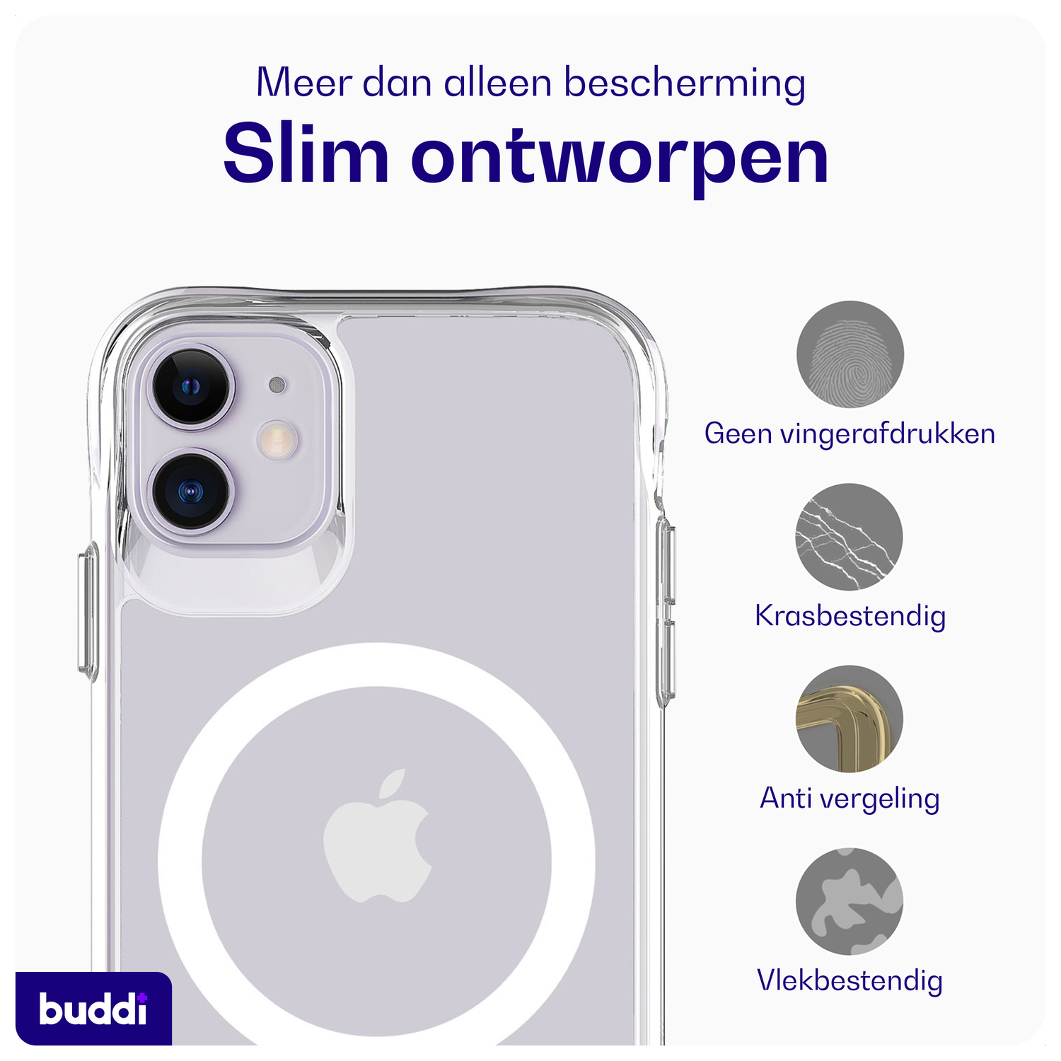 Buddi Core Apple iPhone 11 Hoesje MagSafe Back Cover Transparant afbeelding 4