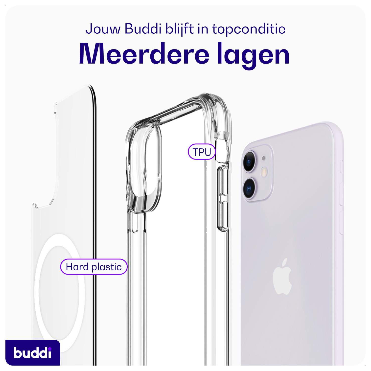 Buddi Core Apple iPhone 11 Hoesje MagSafe Back Cover Transparant afbeelding 7