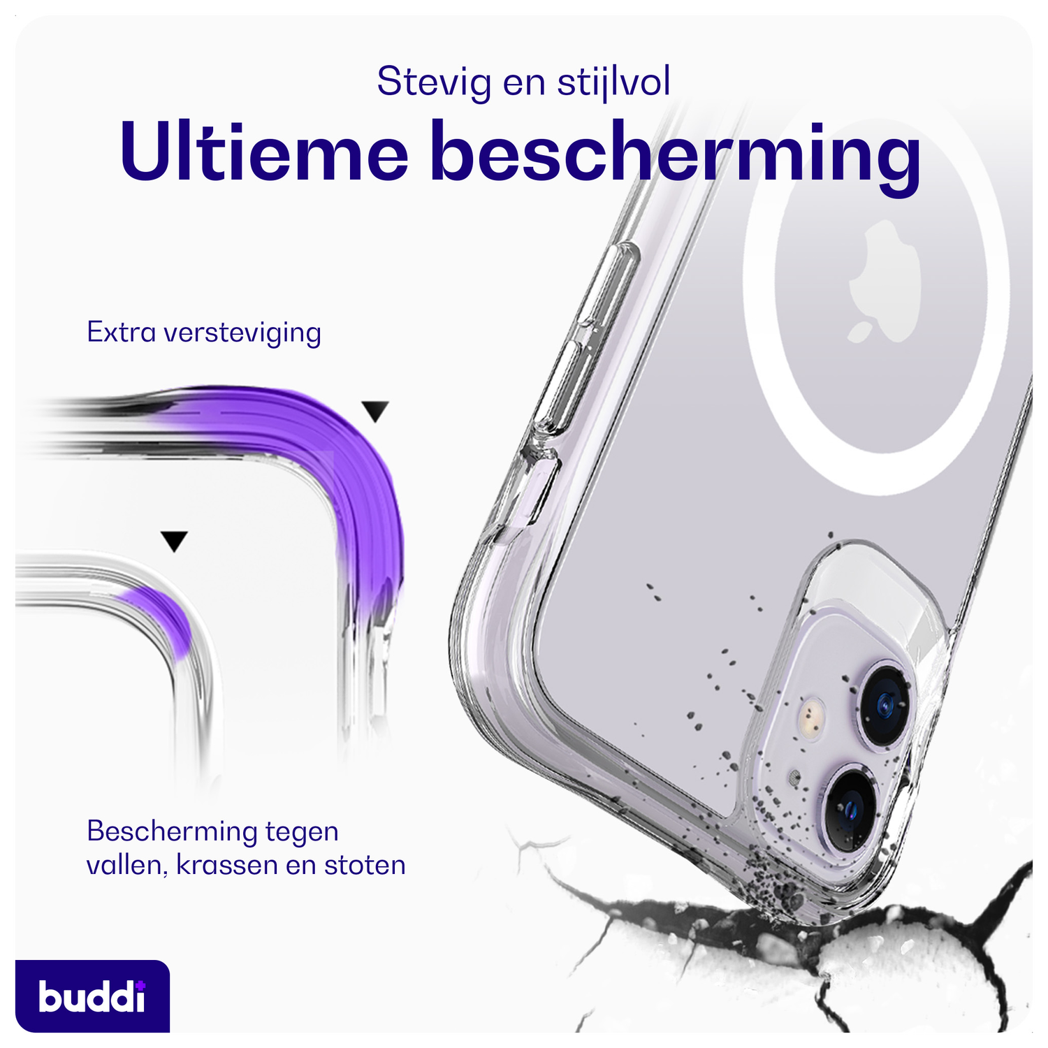 Buddi Core Apple iPhone 11 Hoesje MagSafe Back Cover Transparant afbeelding 2
