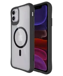 Buddi Hybrid Apple iPhone 11 Hoesje MagSafe Back Cover Transparant Zwart afbeelding