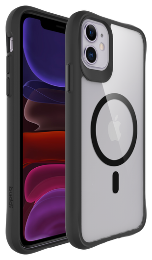 Buddi Hybrid Apple iPhone 11 Hoesje MagSafe Back Cover Transparant Zwart afbeelding 8