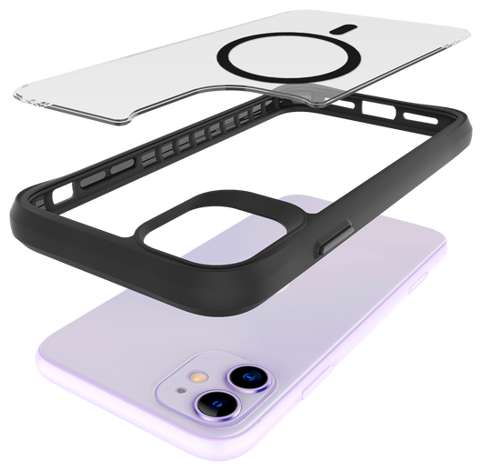 Buddi Hybrid Apple iPhone 11 Hoesje MagSafe Back Cover Matte Zwart afbeelding 10