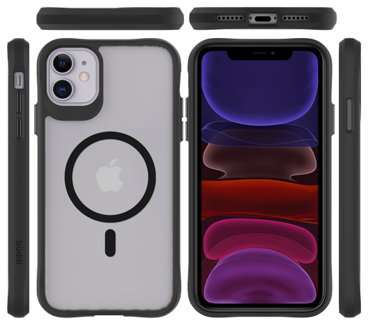 Buddi Hybrid Apple iPhone 11 Hoesje MagSafe Back Cover Matte Zwart afbeelding 9