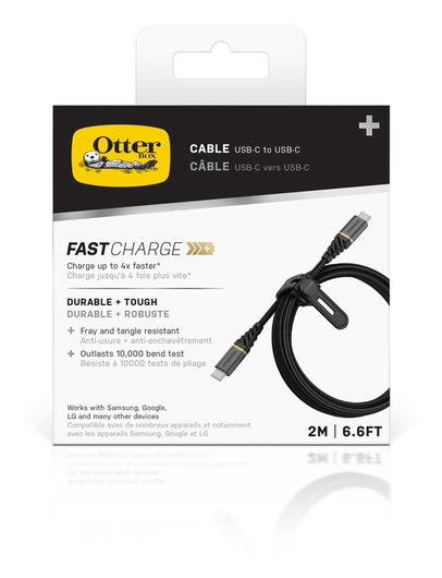OtterBox USB-C naar USB-C PD Kabel Fast Charge 2M Zwart afbeelding 5