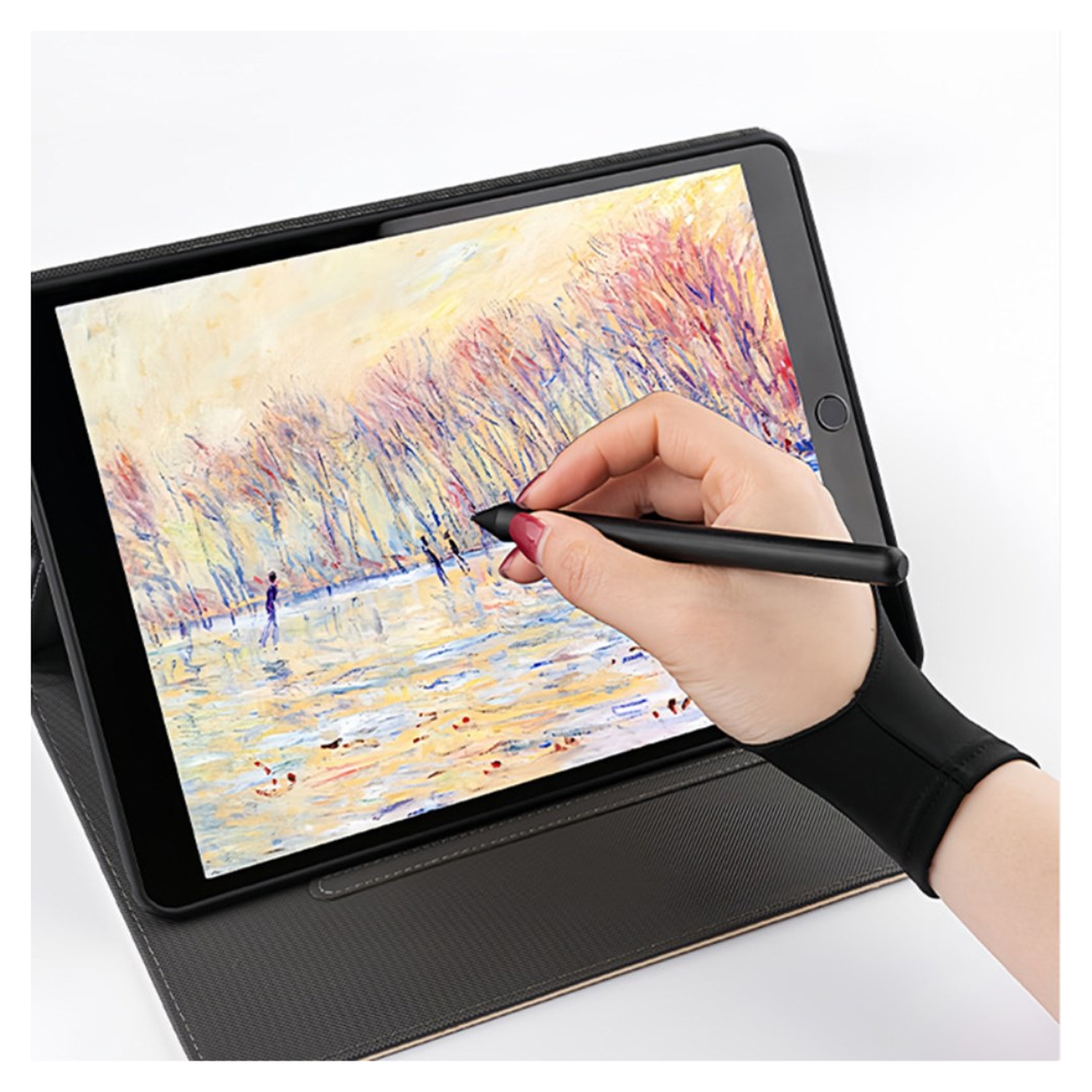 Teken Handschoen voor Tablet Tweevinger Kunstenaarshandschoen - Maat M afbeelding 2