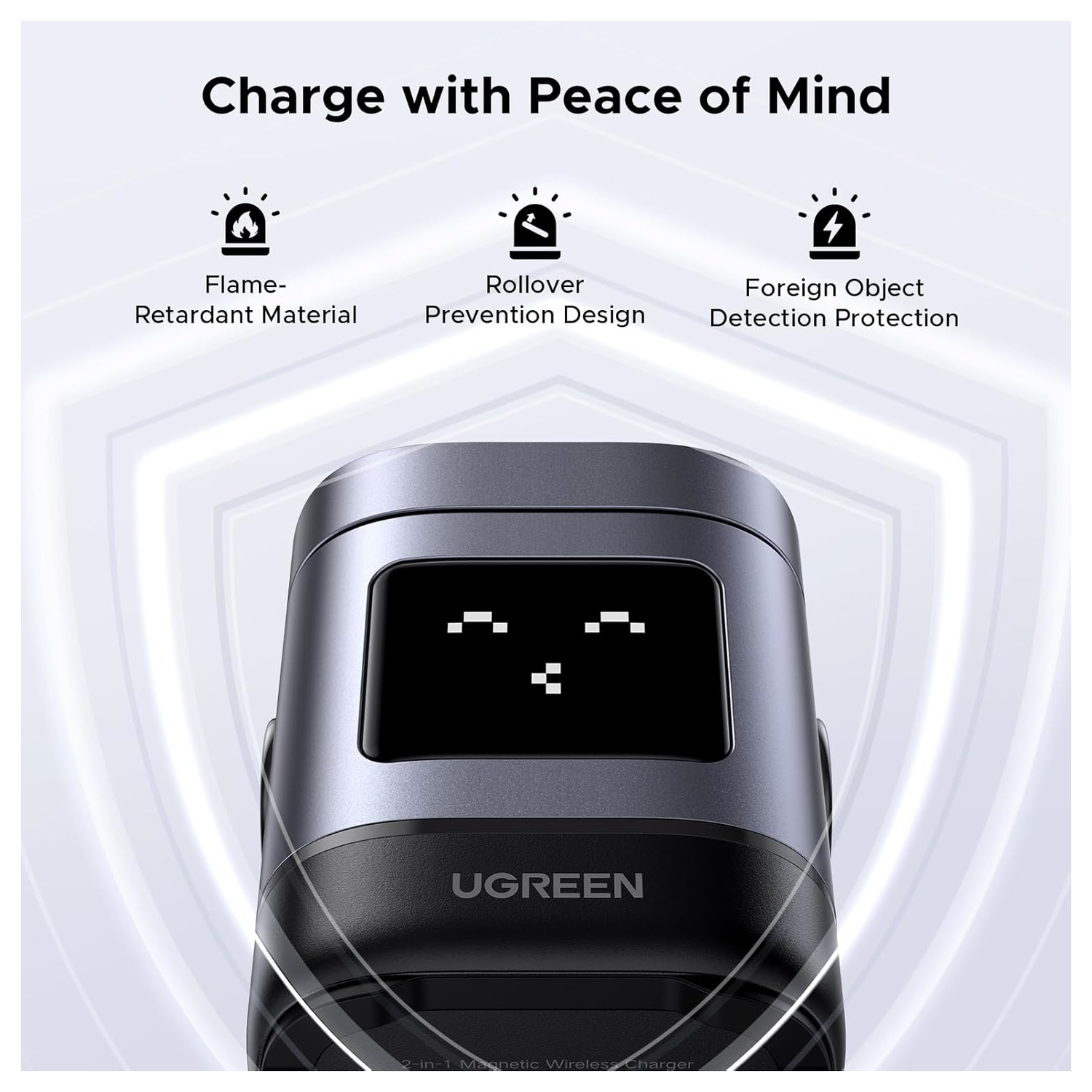 UGREEN Qi2 15W Draadloze MagSafe Oplader voor iPhone & AirPods (Pro) Zwart afbeelding 6