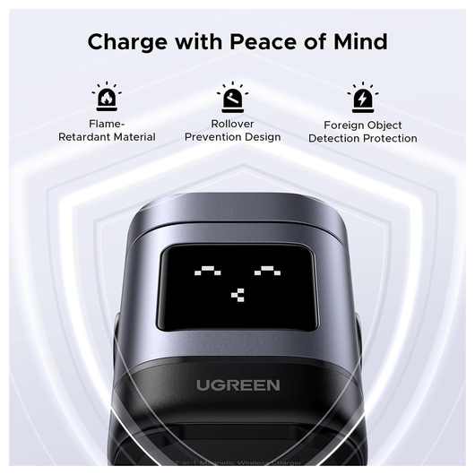 UGREEN Qi2 15W Draadloze MagSafe Oplader voor iPhone & AirPods (Pro) Zwart afbeelding 6