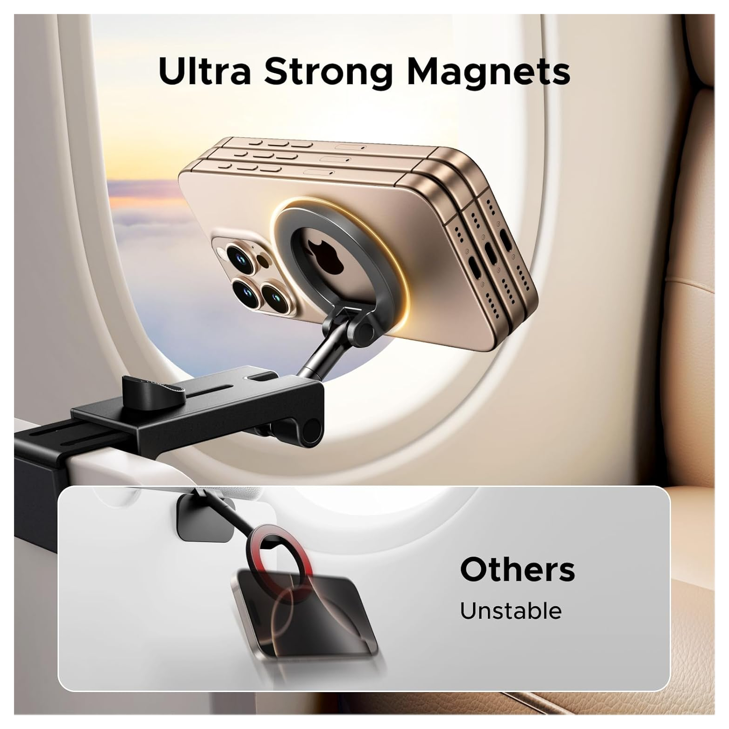 Ugreen Magsafe Opvouwbare Houder voor Vliegtuig en Kantoor afbeelding 4