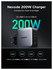 UGREEN Nexode 200W USB/USB-C Snellader GaN Power Delivery Adapter Grijs afbeelding 3