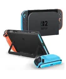Spigen Nano Pop Nintendo Switch 2 Hoesje met Kickstand Rood Blauw afbeelding