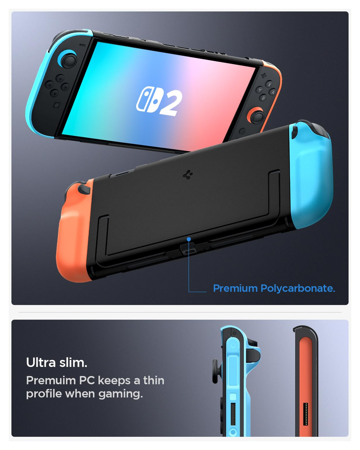 Spigen Nano Pop Nintendo Switch 2 Hoesje met Kickstand Rood Blauw afbeelding 5