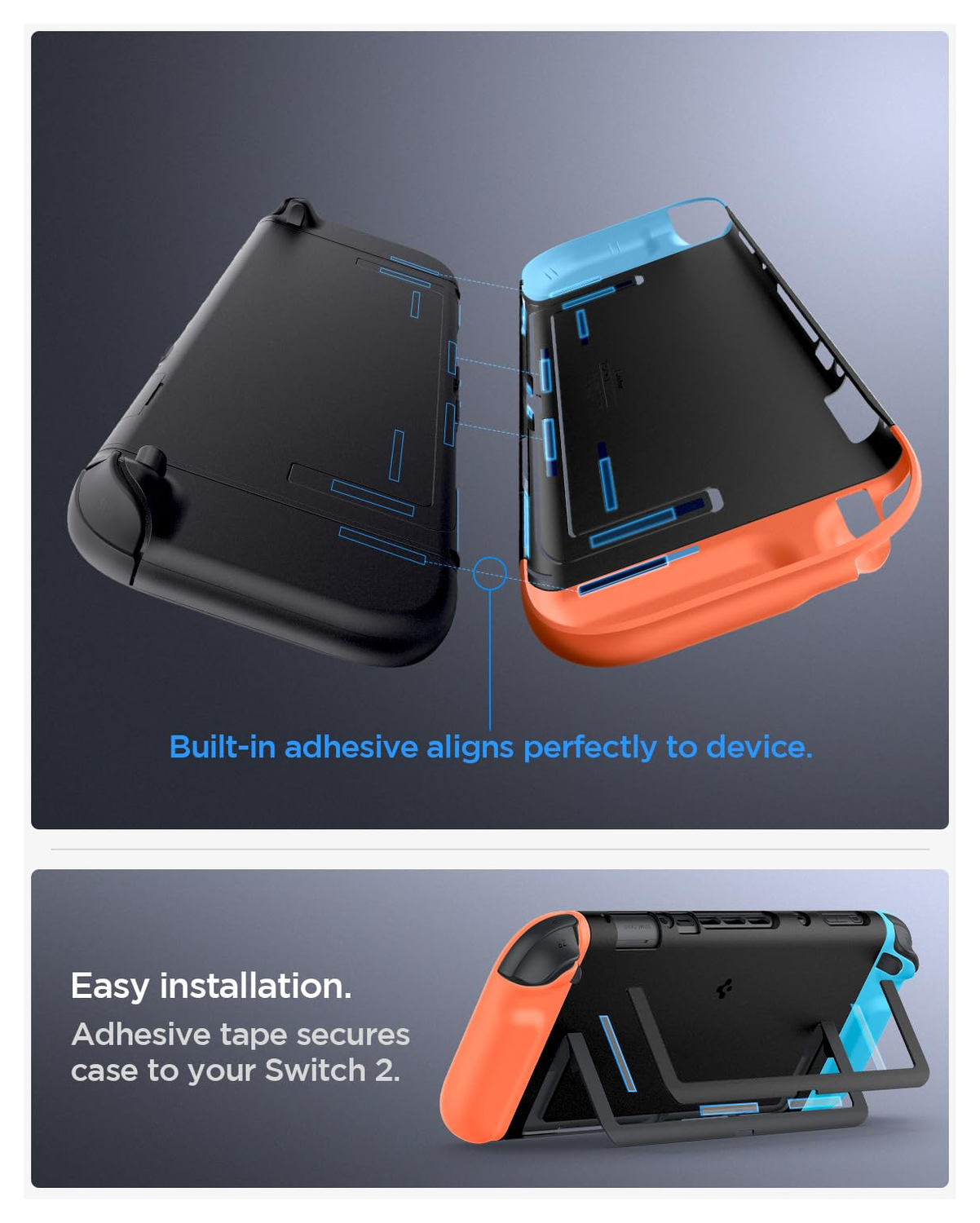 Spigen Nano Pop Nintendo Switch 2 Hoesje met Kickstand Rood Blauw afbeelding 7