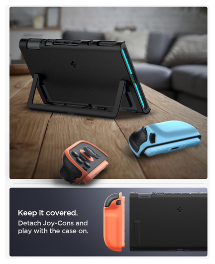 Spigen Nano Pop Nintendo Switch 2 Hoesje met Kickstand Rood Blauw afbeelding 3