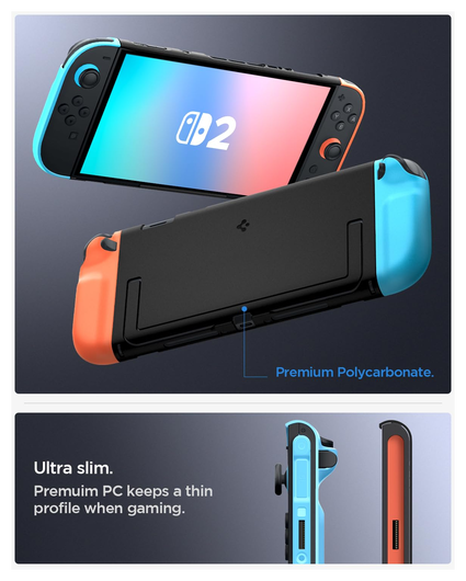 Spigen Nano Pop Nintendo Switch 2 Hoesje met Kickstand Rood Blauw afbeelding 5