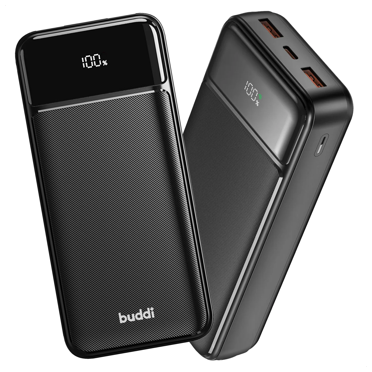 Buddi Boost 20.000 mAh Powerbank Met Display Duo Pack Zwart 22.5W afbeelding 2