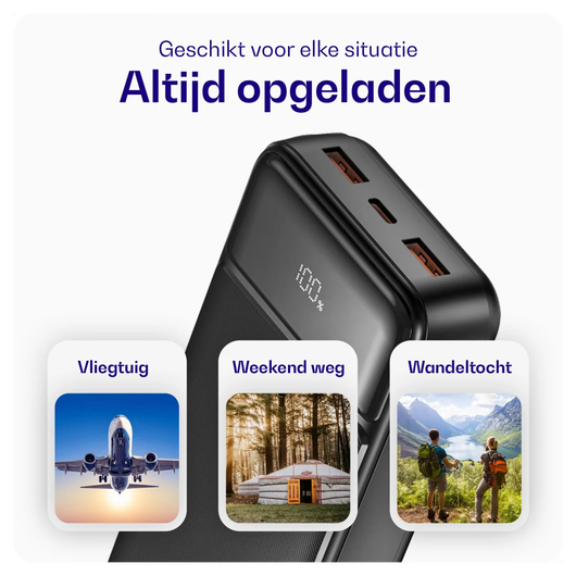 Buddi Boost 20.000 mAh Powerbank Met Display Duo Pack Zwart 22.5W afbeelding 10