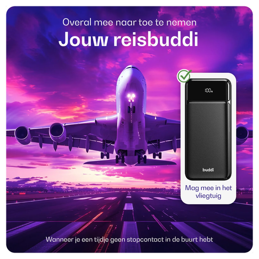 Buddi Boost 20.000 mAh Powerbank Met Display Duo Pack Zwart 22.5W afbeelding 12