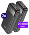 Buddi Boost 20.000 mAh Powerbank Met Display Duo Pack Zwart 22.5W