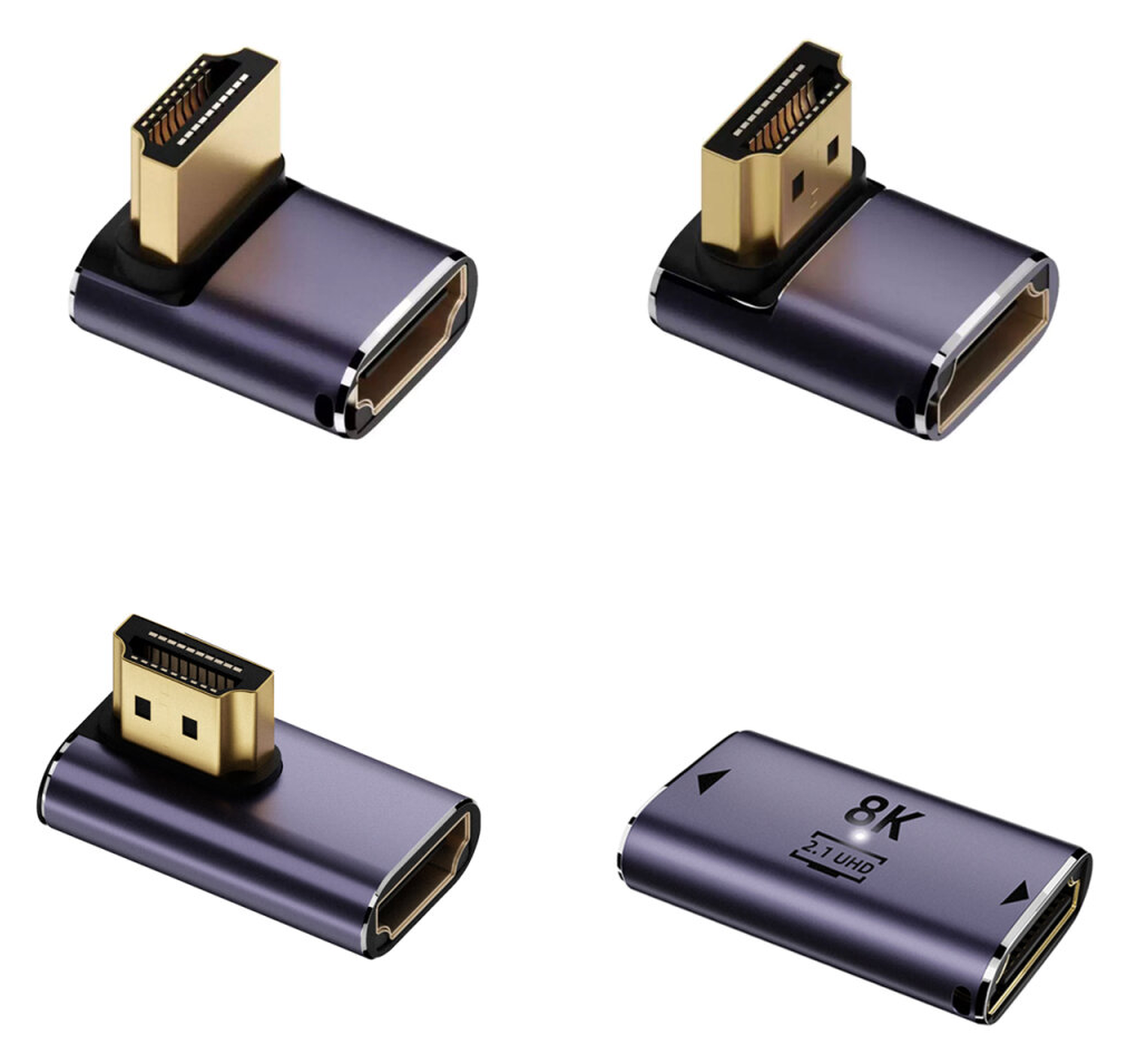 4smarts HDMI 8K Adapter Set 4 Stuks Hoekadapters en Verlengstuk afbeelding 1