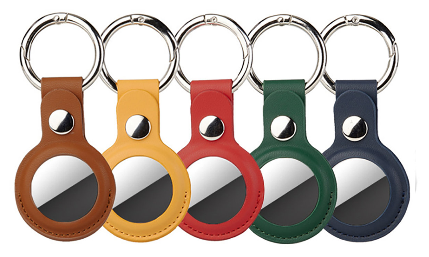 4smarts Apple AirTag Kunstleer Kleurrijk Sleutelhanger Hoesje (5-Pack) afbeelding 1