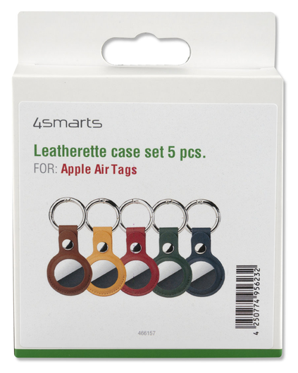 4smarts Apple AirTag Kunstleer Kleurrijk Sleutelhanger Hoesje (5-Pack) afbeelding 10